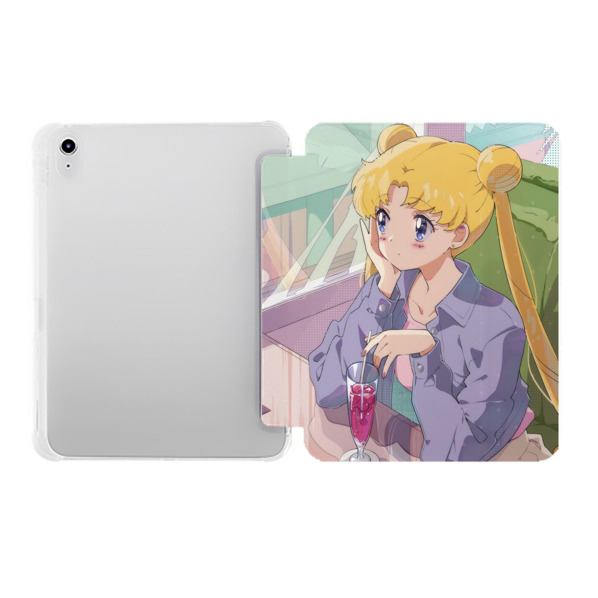 （画像用） 美少女戦士セーラームーン Sailor Moon IPad ケース ペン収納付き 三つ折りスタンド PUレザー×シリコン 対応機種9.5/10.5/10.9インチ